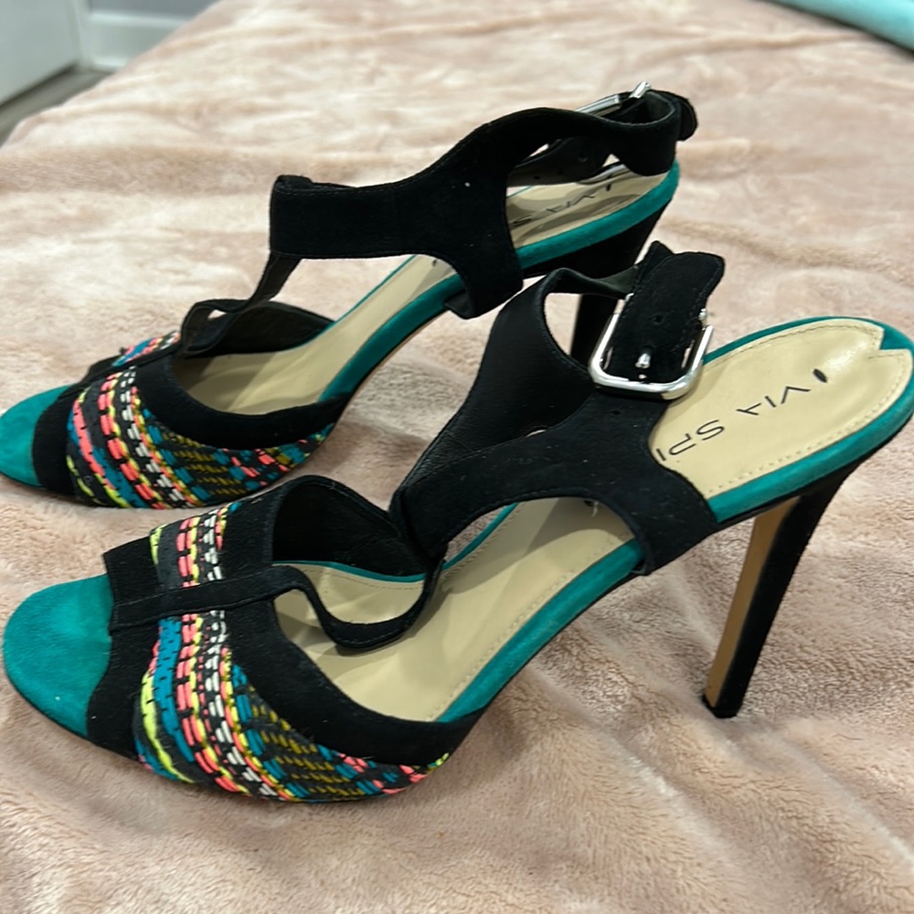 Blue heels, size 9.5